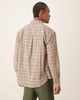 Farah Farah Sands long sleeve logo shirt in taupe brown plaid - 3