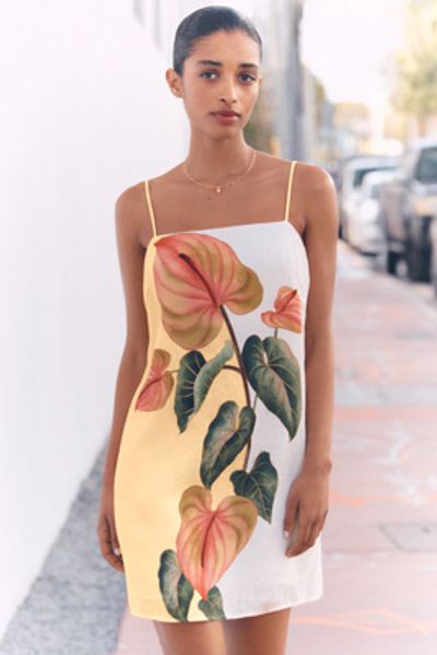 Farm Rio Anthurium 100% Linen Mini Dress