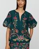 Farm Rio Cotton Blend Printed Puff Sleeve Blouse - 1