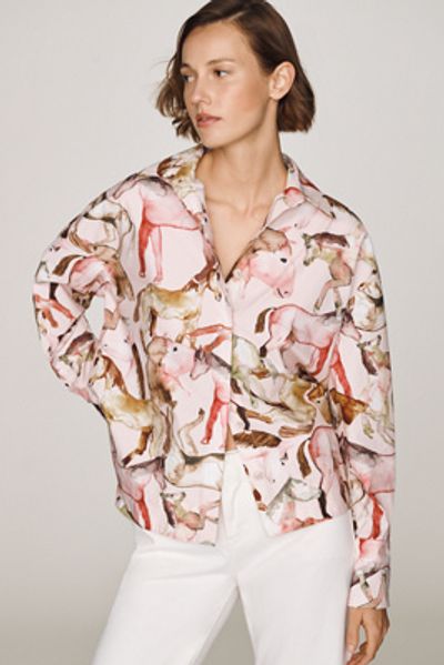 Farm Rio Equestrian 100% Cotton Buttondown Shirt