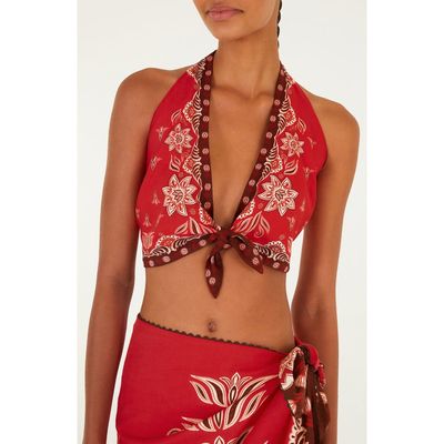 FARM Rio FARM Rio Ainika Garden Red Halter Top 