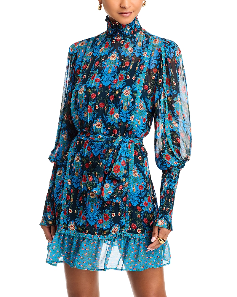 green emerald velvet dress FARM Rio Women's Arabesque Floral Green midi Belted Dress (US, Alpha,  X-Small, Regular, Regular, Green) at Amazon Women's Clothing store