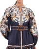 FARM Rio FARM Rio Belted Pattern Mini Dress Golden Nature Navy Blue - 1