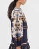 FARM Rio FARM Rio Belted Pattern Mini Dress Golden Nature Navy Blue - 4