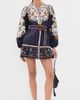 FARM Rio FARM Rio Belted Pattern Mini Dress Golden Nature Navy Blue - 5