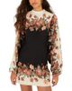 Farm Rio Farm Rio Blouson Sleeve Mock Neck Mini Dress - 1
