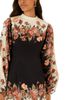 Farm Rio Farm Rio Blouson Sleeve Mock Neck Mini Dress - 4