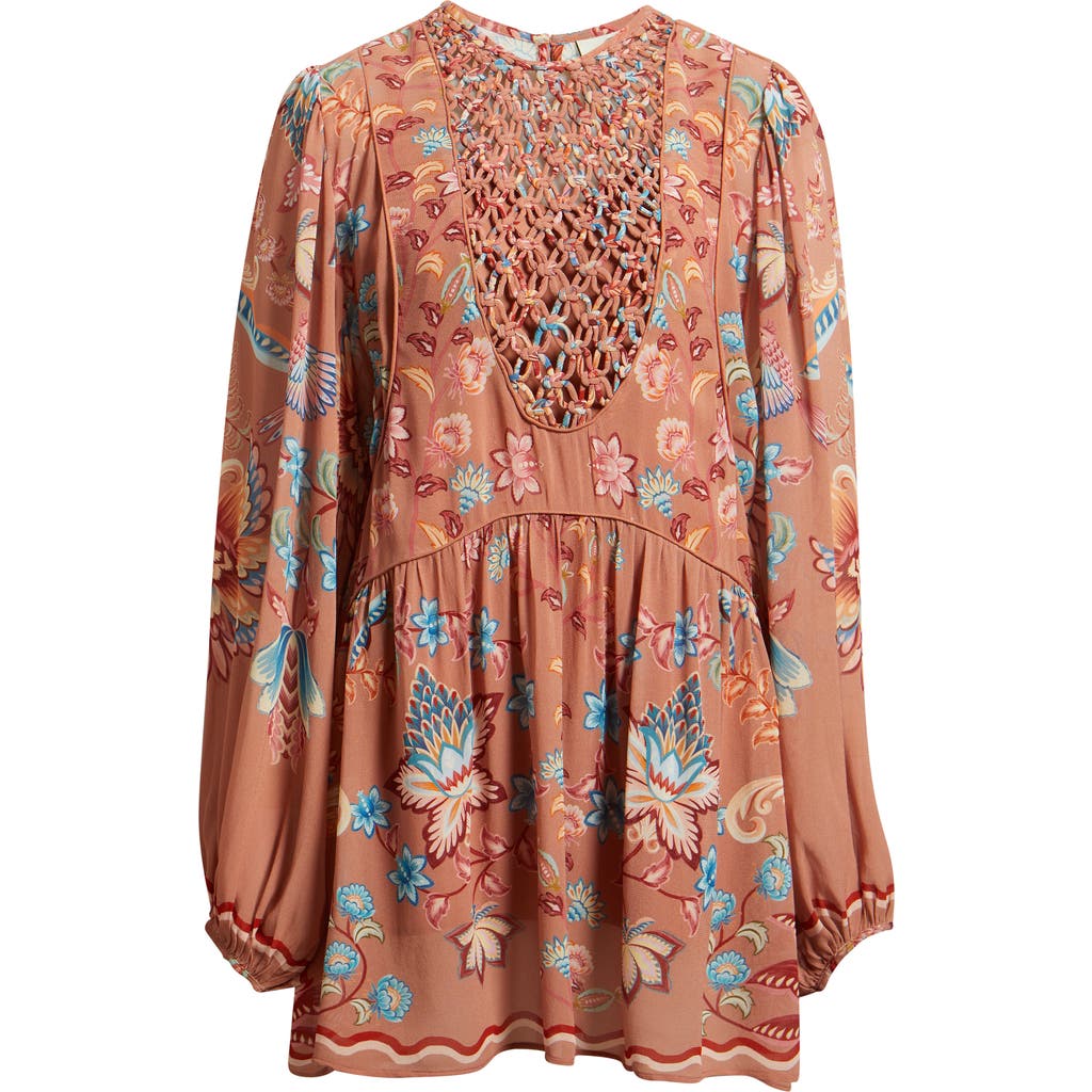 FARM Rio FARM Rio Boho Enchance Long Sleeve Floral Minidress