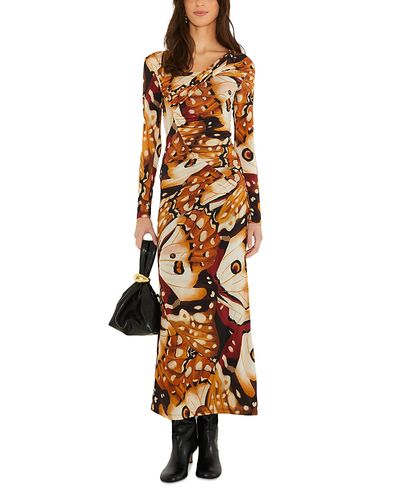 Farm Rio Farm Rio Borbofly Printed Long Sleeve Maxi Dress