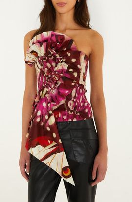 FARM Rio FARM Rio Borbofly Smocked Strapless Ruffle Top