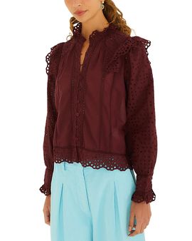 Farm Rio Farm Rio Broderie Anglaise Ruffle Blouse