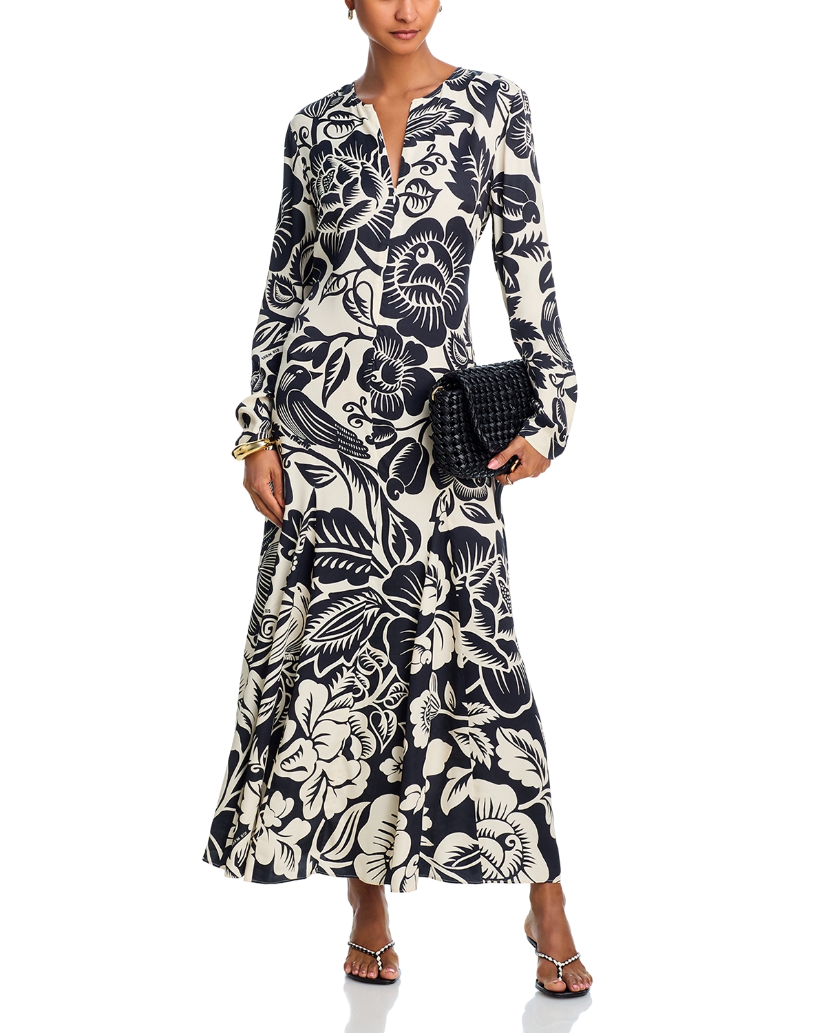 farm rio winter dress Farm Rio Cream Winter Garden Ruffle Maxi Dress In Winter Garden Cream - 70% Off