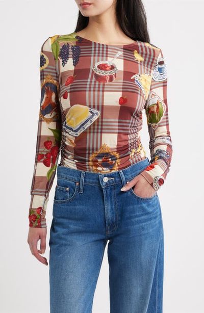 FARM Rio FARM Rio Country Table Tartan Ruched Top
