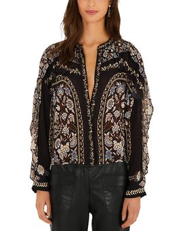 Farm Rio Farm Rio Daniela Band Collar Blouse