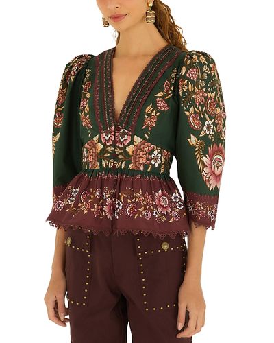 Farm Rio Farm Rio Daniela Cotton Peplum Blouse