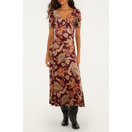 FARM Rio FARM Rio Delhi Floral Stretch Velvet Midi Dress