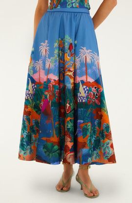 FARM Rio FARM Rio Dream Landscape Organic Cotton Maxi Skirt