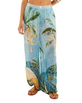 Farm Rio Farm Rio Embroidered Balloon Pants Swim Cover-Up