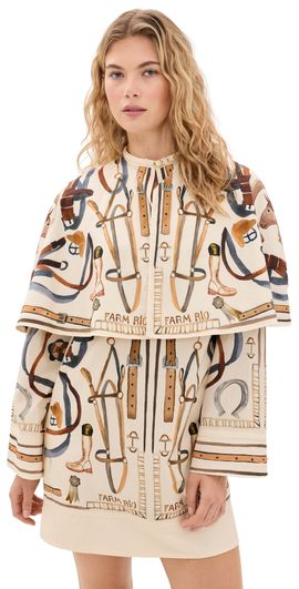 FARM Rio FARM Rio Equestrian Scarf Mini Cape Dress Equestrian Scarf Winter White