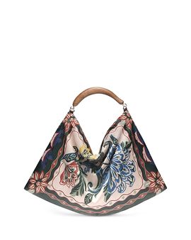 Farm Rio Farm Rio Extra Large Floral Satin Scarf Hobo Bag