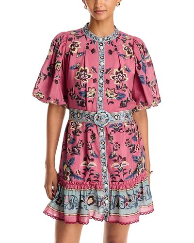 Farm Rio Farm Rio Floral Beauty Tapestry Belted Mini Dress