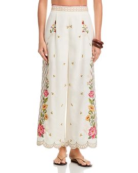 Farm Rio Farm Rio Floral Embroidered Pants