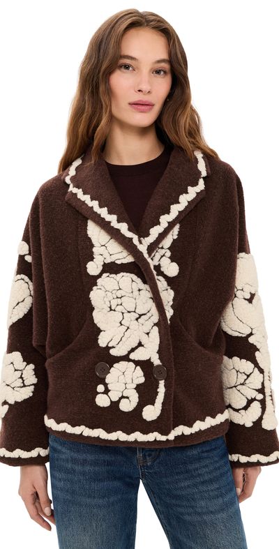 FARM Rio FARM Rio Flowers Brown Coat Flowers Brown