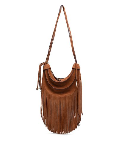 Farm Rio Farm Rio Fringe Banana Small Suede Hobo Bag