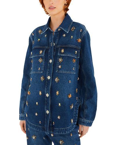 Farm Rio Farm Rio Gem Embellished Denim Shirt