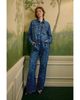 Farm Rio Farm Rio Gem Embellished High Rise Flare Jeans in Denim - 2