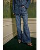 Farm Rio Farm Rio Gem Embellished High Rise Flare Jeans in Denim - 3