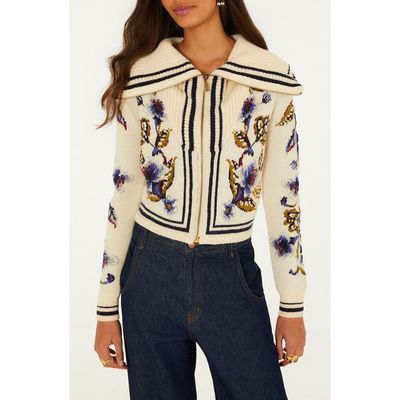 FARM Rio FARM Rio Golden Nature Front Zip Cardigan