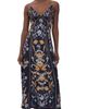 FARM Rio FARM Rio Golden Nature Maxi Slip Dress GOLDEN NATURE NAVY BLUE - 1