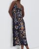 FARM Rio FARM Rio Golden Nature Maxi Slip Dress GOLDEN NATURE NAVY BLUE - 2