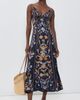 FARM Rio FARM Rio Golden Nature Maxi Slip Dress GOLDEN NATURE NAVY BLUE - 5