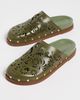 FARM Rio FARM Rio Lace Leather Anatomic Mules Seaweed Green - 5
