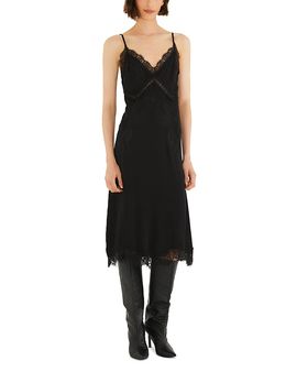 Farm Rio Farm Rio Lace Trim Midi Slip Dress