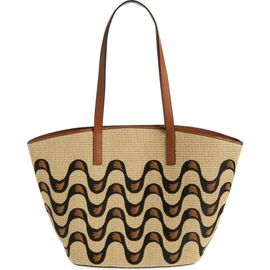 FARM Rio FARM Rio Large Embroidered Raffia Basket Tote