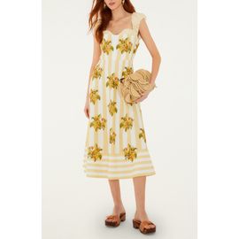 FARM Rio FARM Rio Lemon Birds Mixed Print Cotton Dress