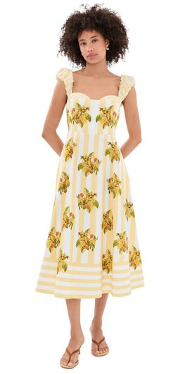 FARM Rio FARM Rio Lemon Birds Multicolor Cropped Dress Lemon Birds Multicolor