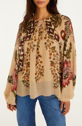 FARM Rio FARM Rio Ligia Floral Cascade Long Sleeve Top