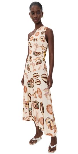 FARM Rio FARM Rio Marine Shells One Shoulder Maxi Dress MARINE SHELLS SAND