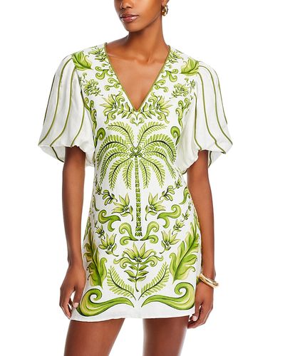 linen blend halter dress Mint Velvet Green Beige Blend Halter Midi Dress | Size 02 | Green | Sleeveless main image 0