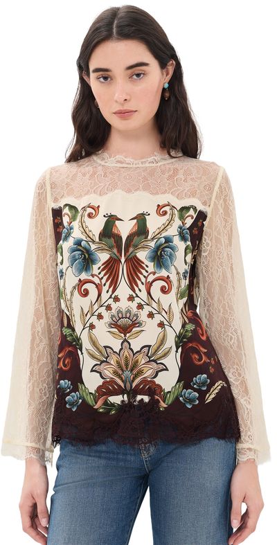 FARM Rio FARM Rio Millena Long Sleeve Blouse Millena Winter White