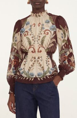 FARM Rio FARM Rio Millena Smocked Long Sleeve Top
