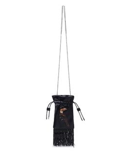 Farm Rio Farm Rio Mini Fringed Satin Bucket Bag