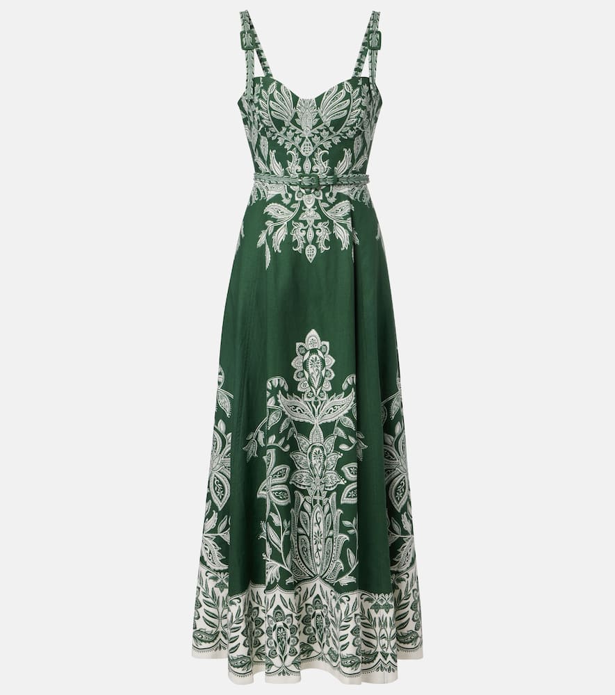 farm rio floral vibing green maxi dress Floral Vibing Satin Maxi Dress