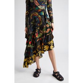 FARM Rio FARM Rio Mix Print Tiered Midi Skirt