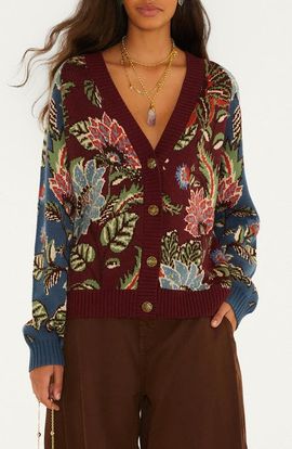 FARM Rio FARM Rio Mixed Delhi Floral Knit Cardigan