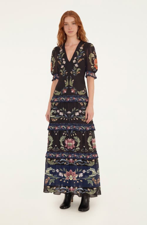 FARM Rio FARM Rio Natalia Floral Tiered Maxi Dress